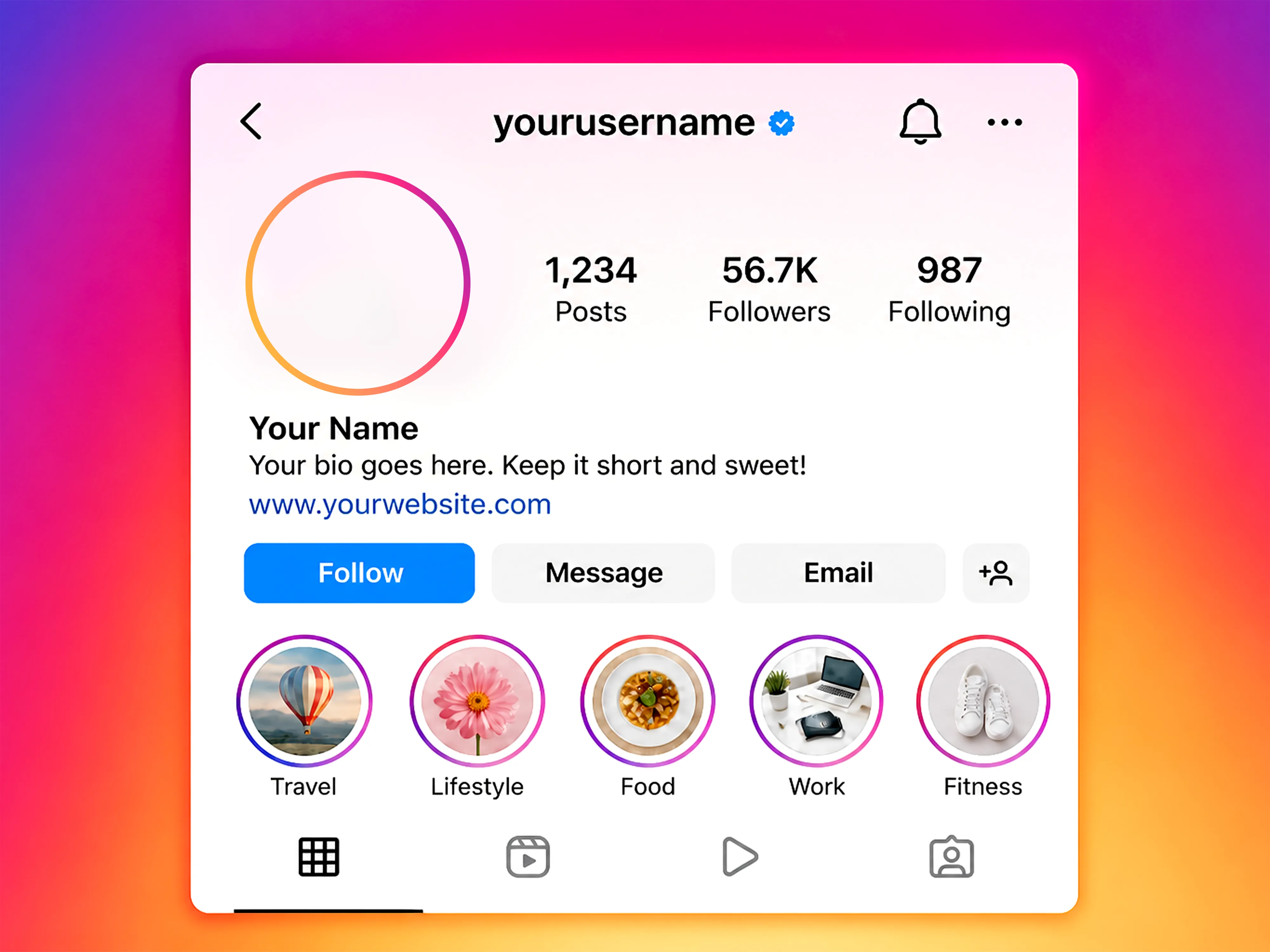 Instagram Profile Picture Mockup – Full Profile Preview (110x110) mockup preview 2