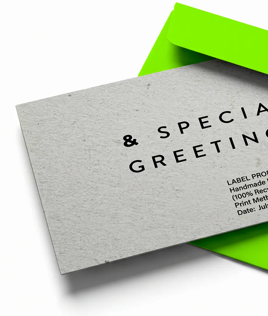 FREE GREETING CARD AND ENVELOPE MOCKUP — RECYCLED PAPER TEXTURE (PSD) mockup preview 3