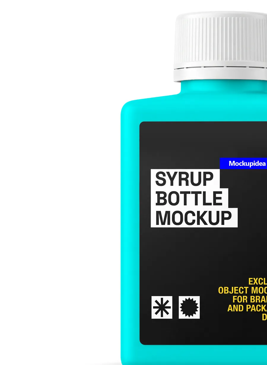 FREE SYRUP BOTTLE MOCKUP FRONT VIEW — PHARMACEUTICAL LABEL STUDIO (PSD) mockup preview 2