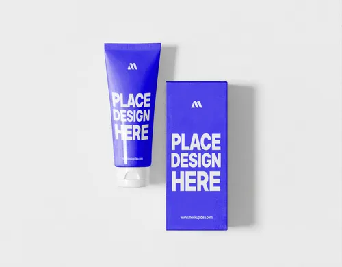 Free Face Wash Tube And Box Packaging Mockup — Full Set (PSD) mockup preview