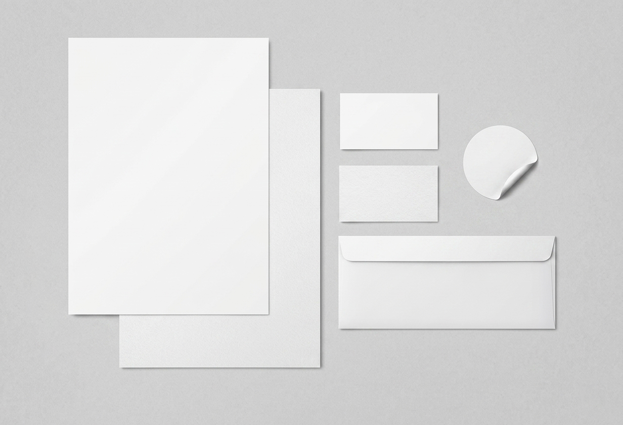 Free Stationery Mockup Set — Letterhead Cards Envelope Sticker (PSD) alternate mockup preview