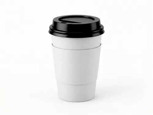 Free Paper Coffee Cup With Sleeve Mockup — Front Studio View (PSD) alternate mockup preview