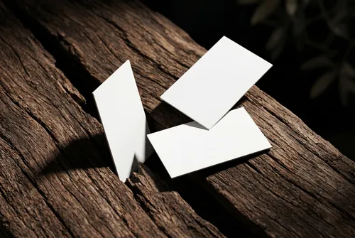 Free Business Card Mockup Three Cards On Driftwood — Dark Forest (PSD) alternate mockup preview