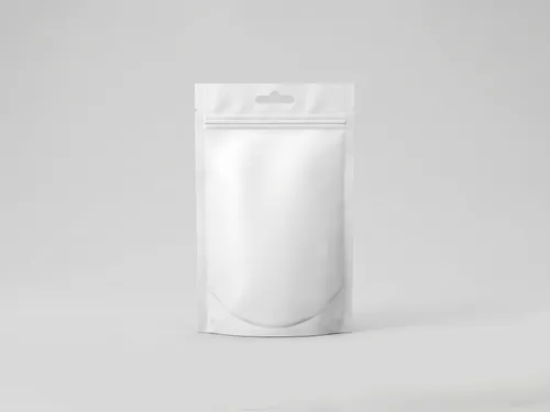 Free Matte Stand Up Pouch Mockup With Hang Hole — Front View (PSD) alternate mockup preview