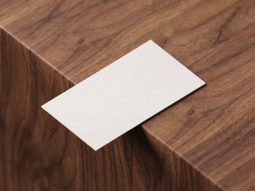 Free Business Card Mockup On Walnut Wood Edge — Warm Close Up (PSD) alternate mockup preview