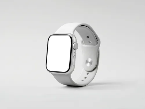 Free Smartwatch Mockup With Silicone Band — Isometric Standing View (PSD) alternate mockup preview