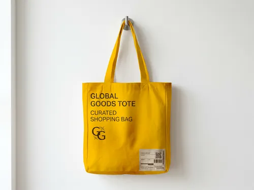 Free Canvas Tote Bag Mockup Hanging On Wall Hook — Minimal Interior (PSD) mockup preview