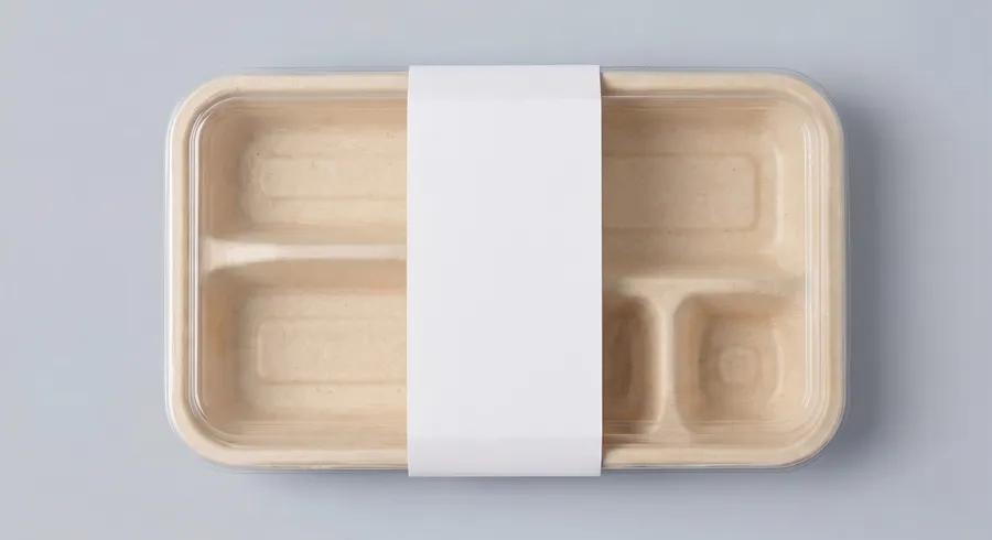 FREE BENTO FOOD TRAY MOCKUP — RED INSERT CARD (PSD) mockup preview 2
