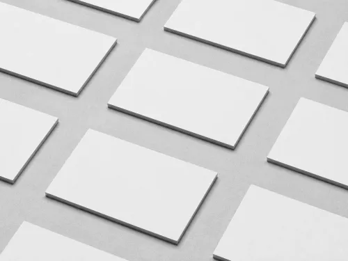 Business Card Mockup – Repeating Grid Pattern Top View alternate mockup preview