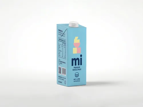 Free 1 Litre Milk Carton Packaging Mockup — Front & Side View (PSD) mockup preview