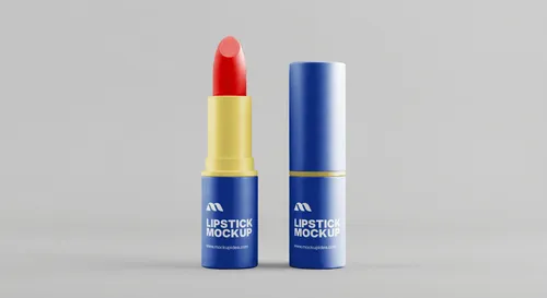 Free Dual Lipstick Tube Mockup — Open And Closed View (PSD) mockup preview