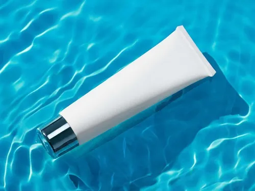 Free Face Wash Tube Mockup Floating On Water — Blue Ripple Scene (PSD) alternate mockup preview