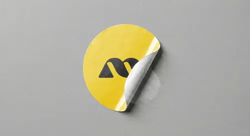 Free Peeled Round Sticker Mockup With Glue Residue (PSD) mockup preview