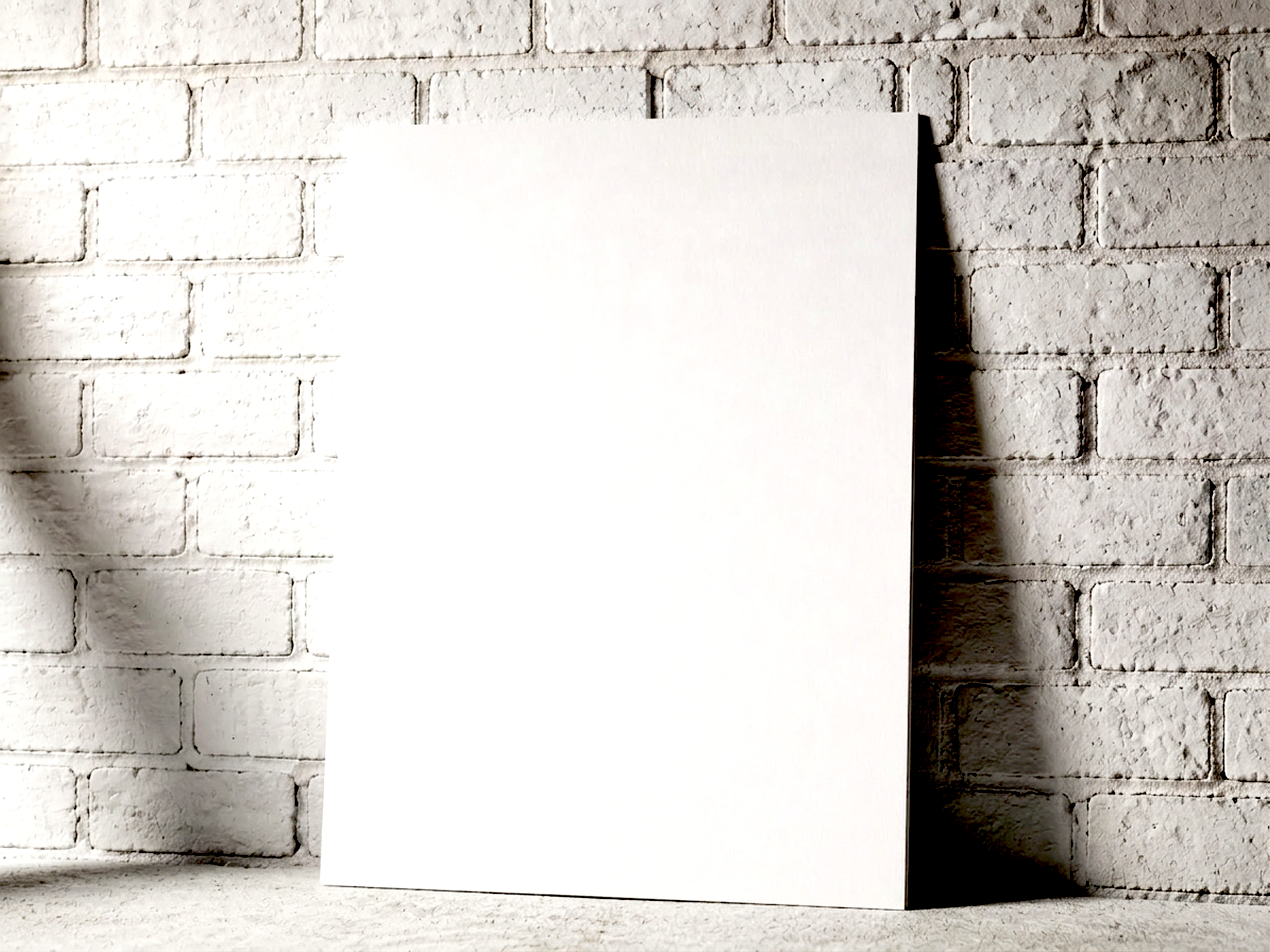 Free Poster Mockup Leaning Against Orange Brick Wall — Urban Scene (PSD) alternate mockup preview