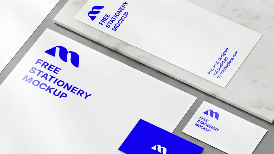FREE STATIONERY BRANDING MOCKUP SET — LETTERHEAD ENVELOPE BUSINESS CARD (PSD) mockup preview 2