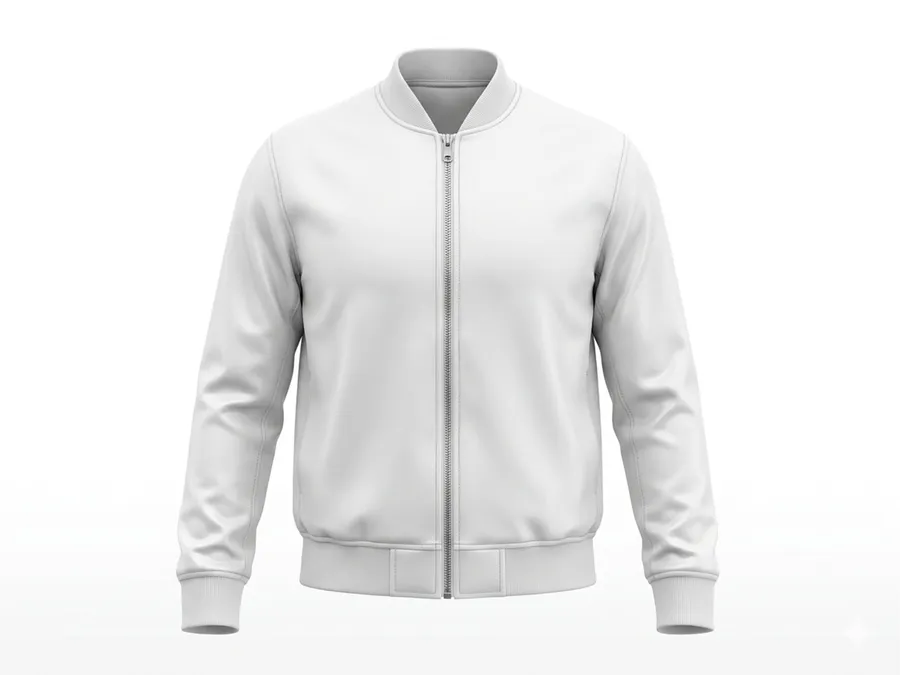 FREE ZIP-UP VARSITY BOMBER JACKET MOCKUP — GHOST MANNEQUIN (PSD) mockup preview 2
