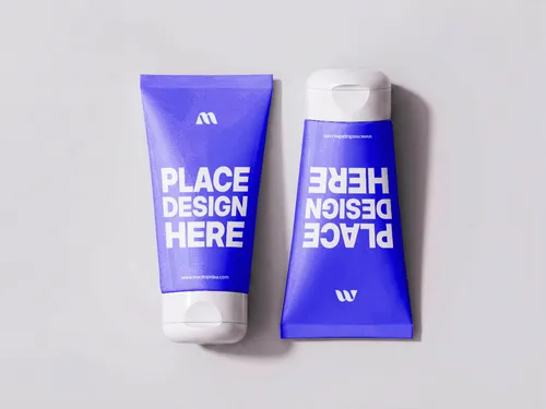 Free Dual Face Wash Tube Mockup — Front & Flipped View (PSD) mockup preview