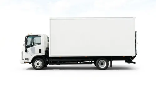 Free Delivery Box Truck Mockup — Side View (PSD) alternate mockup preview