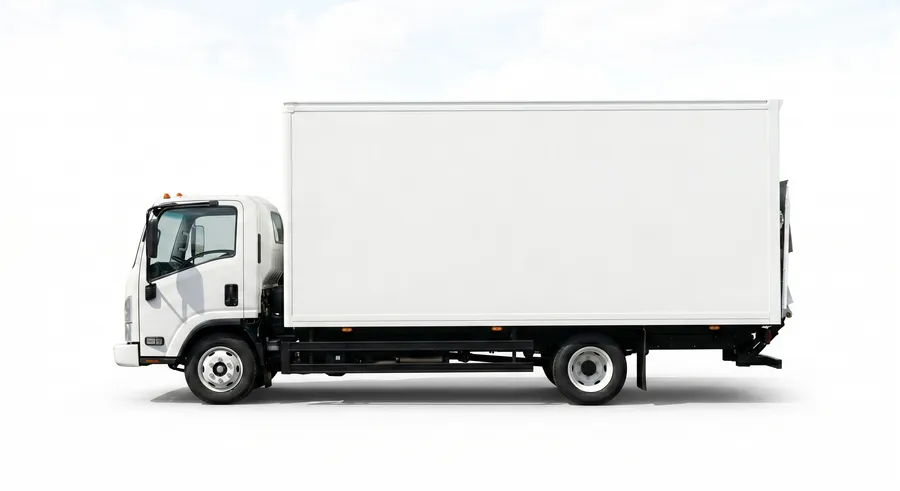 FREE DELIVERY BOX TRUCK MOCKUP — SIDE VIEW (PSD) mockup preview 2