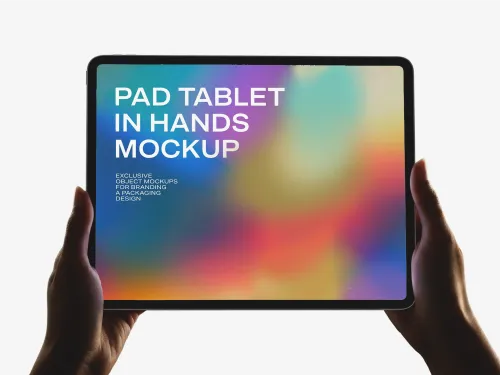 Free Hands Holding Tablet Mockup — App UI Showcase (PSD) mockup preview