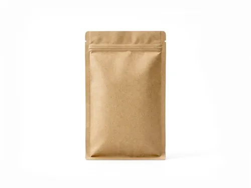 Free Kraft Coffee Bag Mockup — Stand Up Pouch Front View (PSD) alternate mockup preview