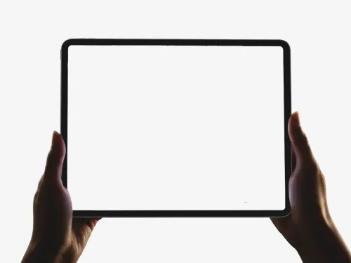 Free Hands Holding Tablet Mockup — App UI Showcase (PSD) alternate mockup preview