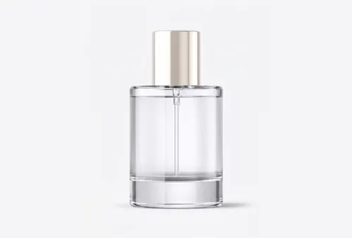 Free Luxury Perfume Bottle Mockup With Gold Cap — Front View (PSD) alternate mockup preview