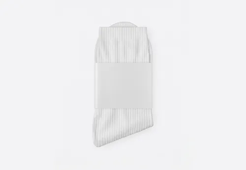 Free Folded Socks With Paper Sleeve Mockup — Top View (PSD) alternate mockup preview