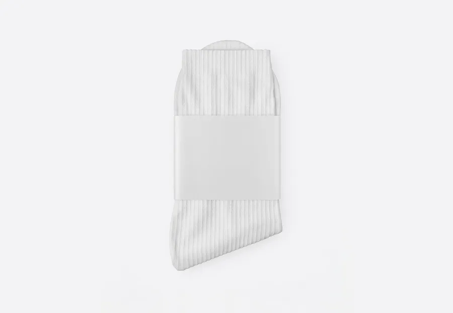 FREE FOLDED SOCKS WITH PAPER SLEEVE MOCKUP — TOP VIEW (PSD) mockup preview 2