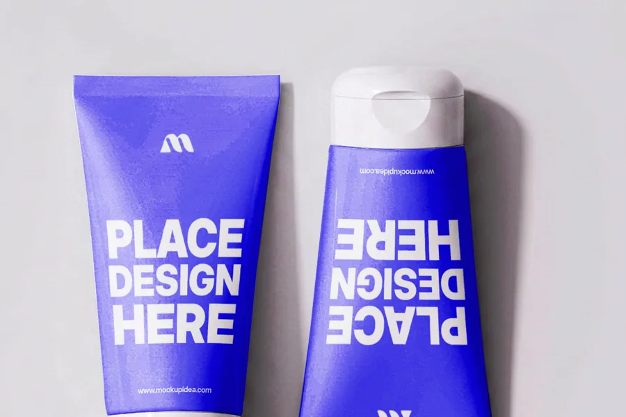 FREE DUAL FACE WASH TUBE MOCKUP — FRONT & FLIPPED VIEW (PSD) mockup preview 3