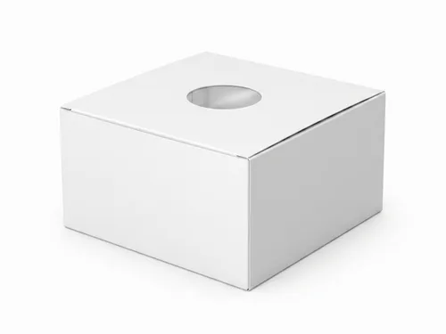 Free Cake Box Mockup With Circular Window — Isometric View (PSD) alternate mockup preview