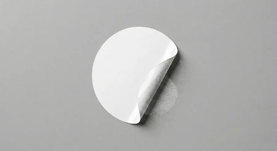 FREE PEELED ROUND STICKER MOCKUP WITH GLUE RESIDUE (PSD) mockup preview 3