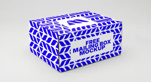 Free Corrugated Mailing Box Mockup — Perspective Studio View (PSD) mockup preview