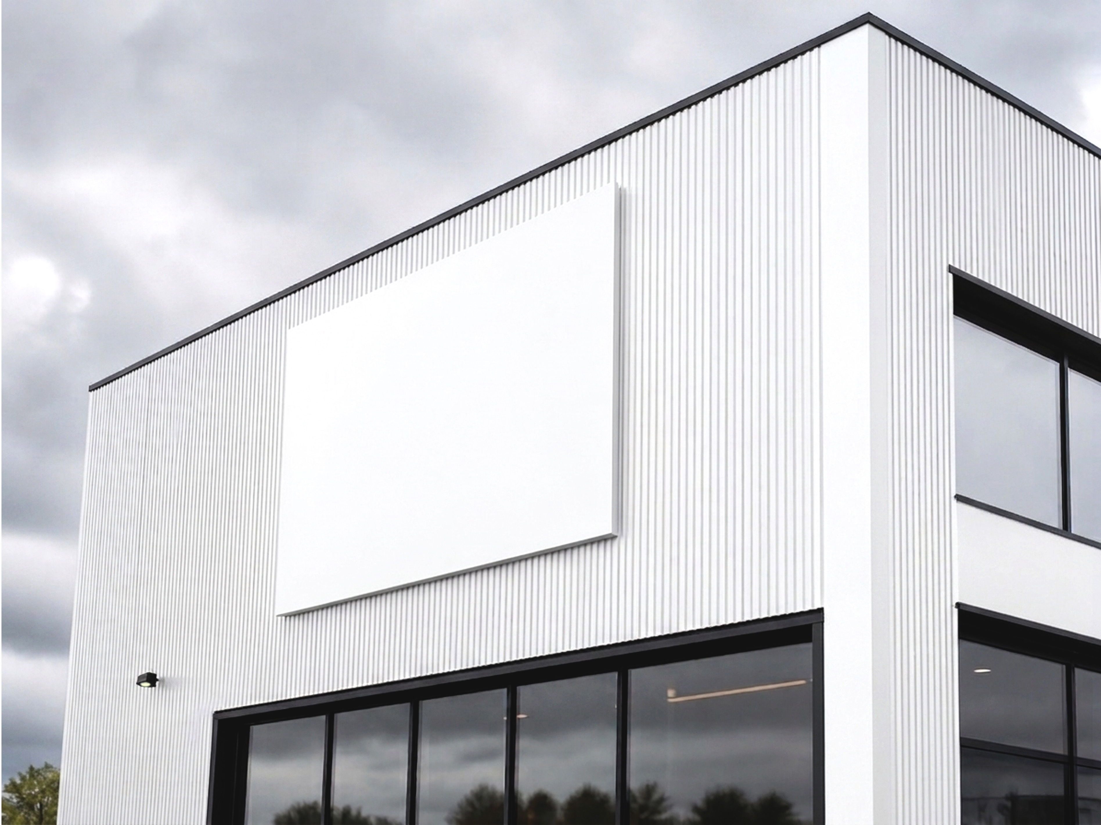 Free Outdoor Building Facade Logo Mockup — 3D Signage (PSD) alternate mockup preview