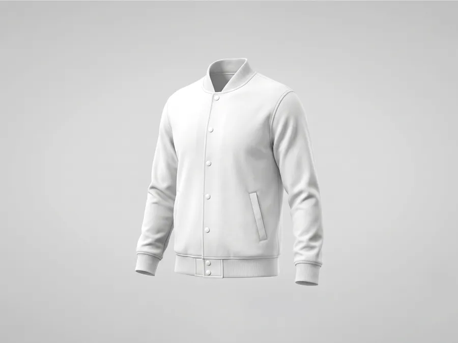 FREE VARSITY JACKET MOCKUP — THREE QUARTER VIEW STUDIO (PSD) mockup preview 4
