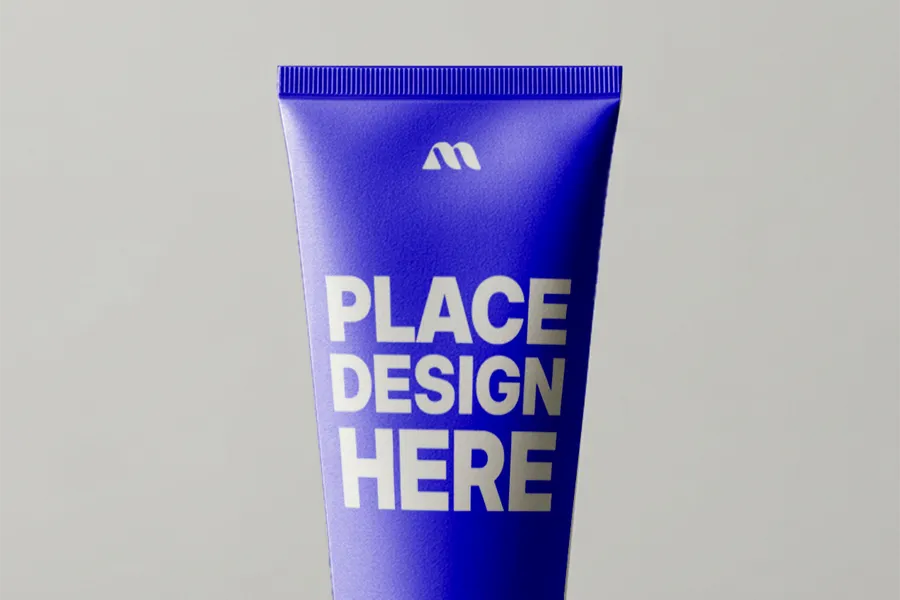 FREE FACE WASH TUBE MOCKUP STANDING UPRIGHT — FRONT VIEW (PSD) mockup preview 2