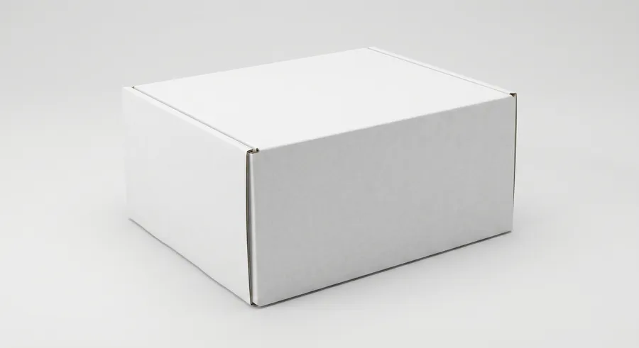 FREE CORRUGATED MAILING BOX MOCKUP — PERSPECTIVE STUDIO VIEW (PSD) mockup preview 3