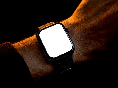 Free Smartwatch Mockup — Dark Cinematic Wrist UI (PSD) alternate mockup preview