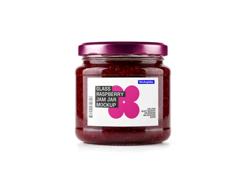 Free Glass Jam Jar Mockup With Label — Front View Studio (PSD) mockup preview