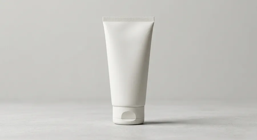 FREE FACE WASH TUBE MOCKUP STANDING UPRIGHT — FRONT VIEW (PSD) mockup preview 4