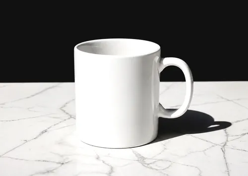 Free Two-Tone Coffee Mug Mockup On Marble — Hard Shadow (PSD) alternate mockup preview