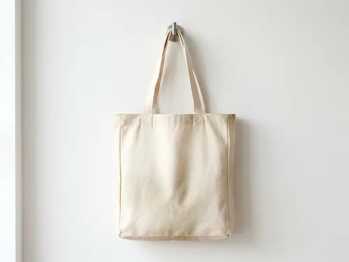 Free Canvas Tote Bag Mockup Hanging On Wall Hook — Minimal Interior (PSD) alternate mockup preview