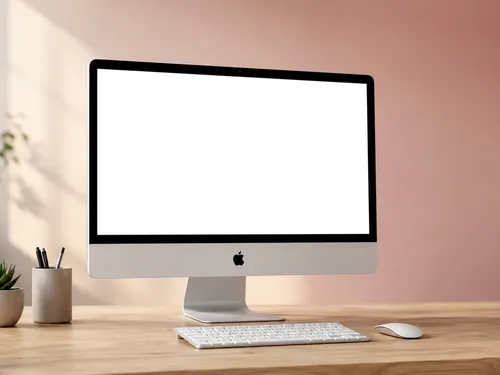 Imac 27-Inch Mockup – Cozy Desk Setup Screen View (PSD) alternate mockup preview