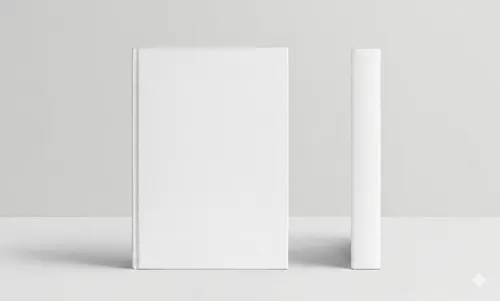 Free 5.5x8.5 Hardcover Book Mockup — Front & Spine Standing (PSD) alternate mockup preview