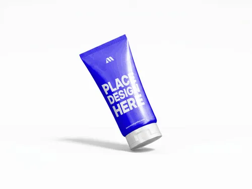 Free Face Wash Tube Mockup Floating Diagonal — Levitation Studio (PSD) mockup preview