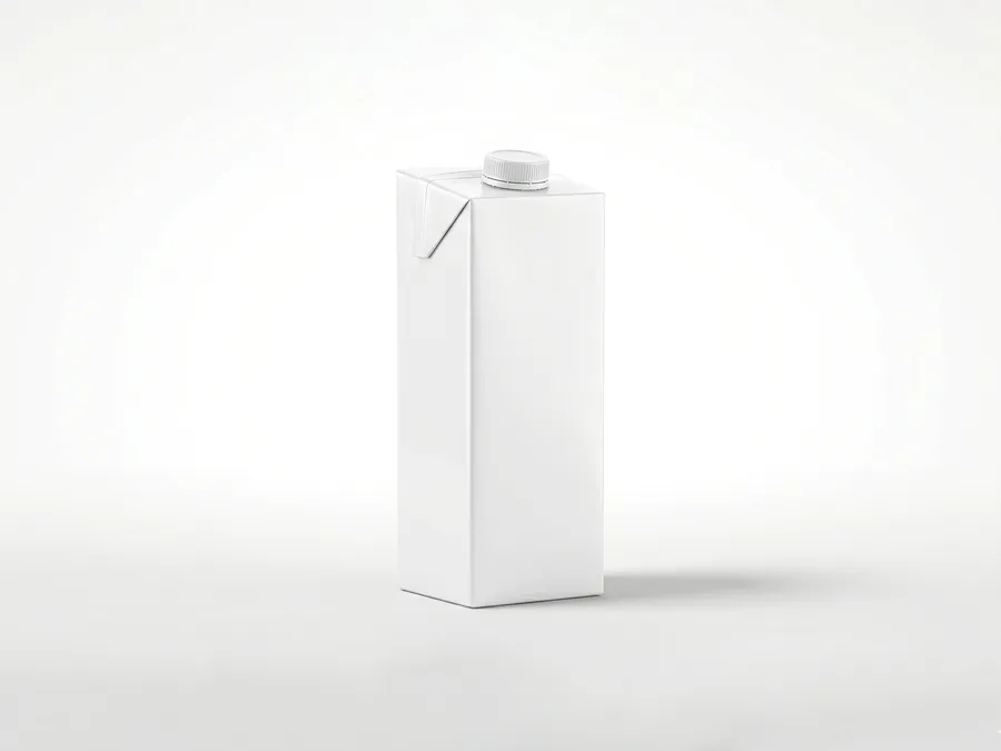 FREE 1 LITRE MILK CARTON PACKAGING MOCKUP — FRONT & SIDE VIEW (PSD) mockup preview 2